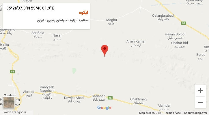 روستای ابکوه بر روی نقشه