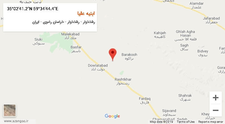 روستای ابنیه علیا بر روی نقشه