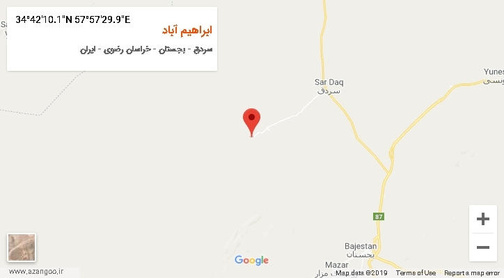 روستای ابراهیم آباد بر روی نقشه