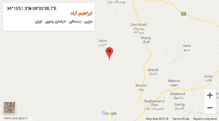 روستای ابراهیم آباد بر روی نقشه