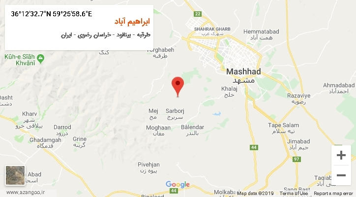 روستای ابراهیم آباد بر روی نقشه