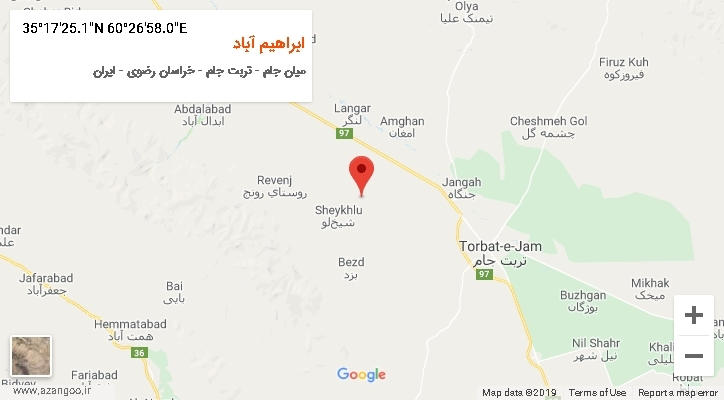روستای ابراهیم آباد بر روی نقشه