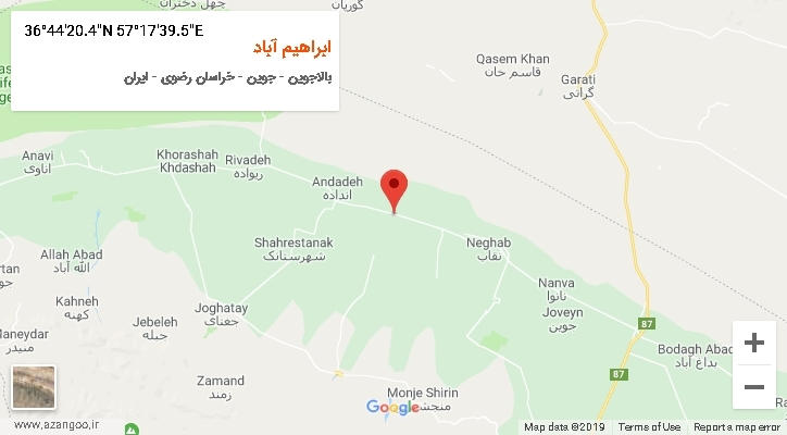 روستای ابراهیم آباد بر روی نقشه
