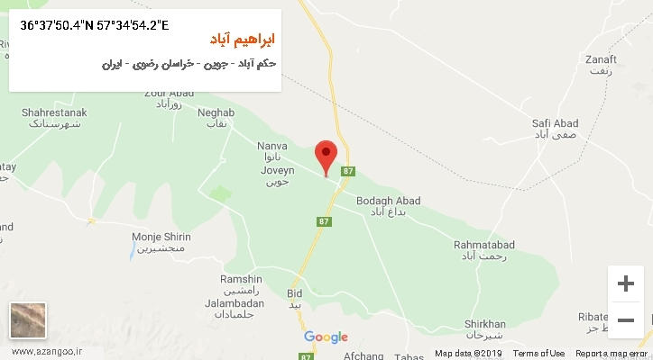روستای ابراهیم آباد بر روی نقشه