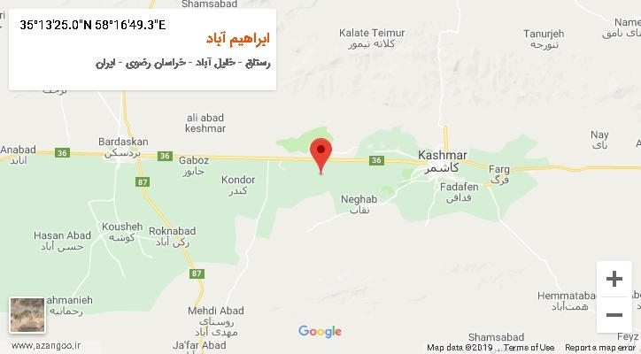 روستای ابراهیم آباد بر روی نقشه