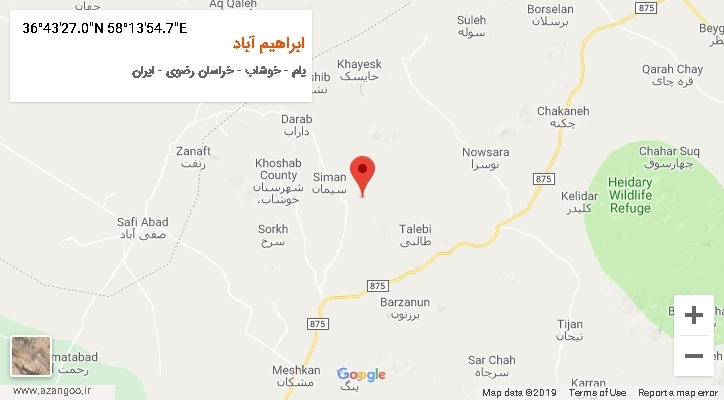 روستای ابراهیم آباد بر روی نقشه