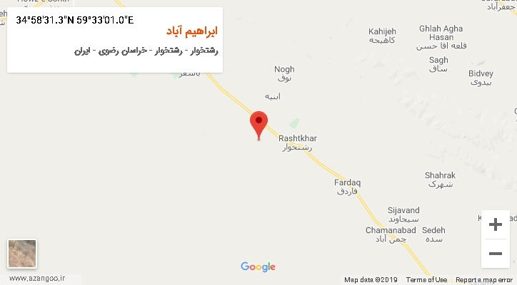 روستای ابراهیم آباد بر روی نقشه