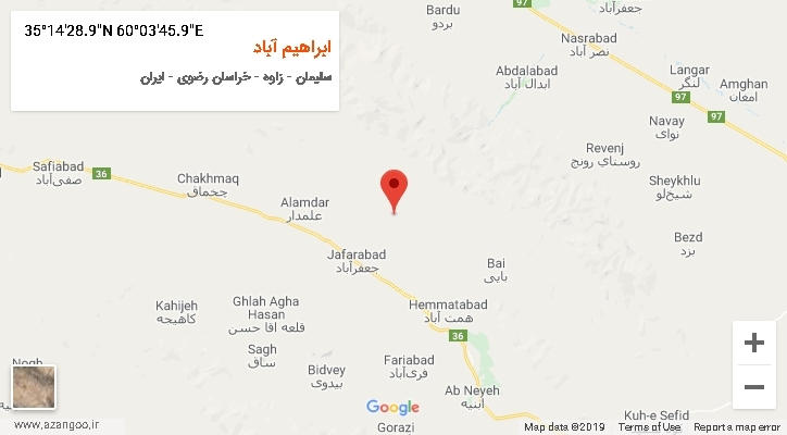 روستای ابراهیم آباد بر روی نقشه