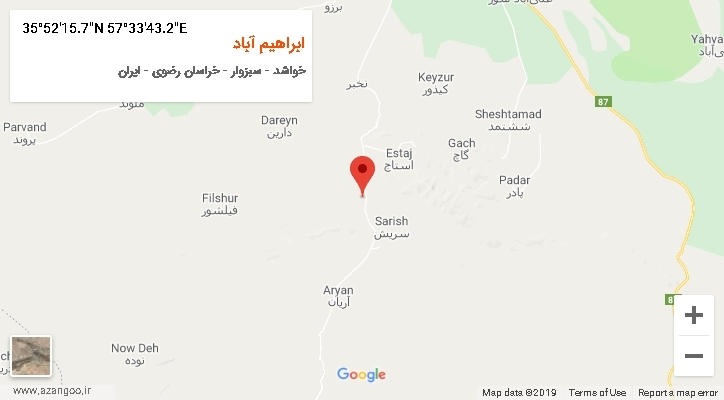روستای ابراهیم آباد بر روی نقشه