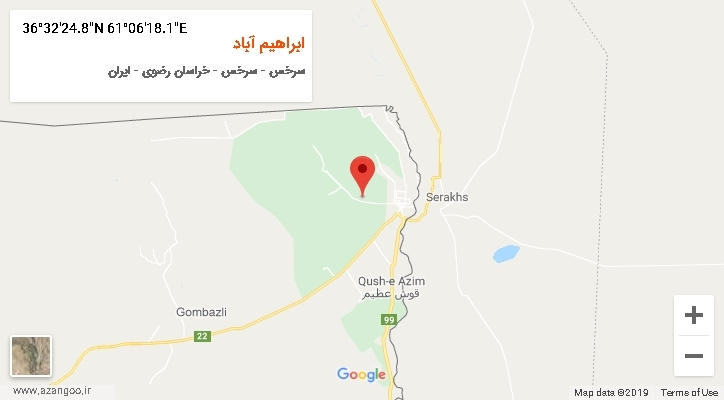 روستای ابراهیم آباد بر روی نقشه