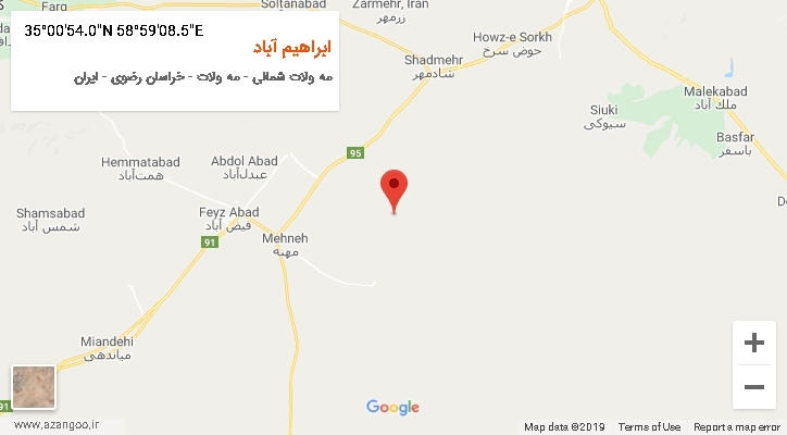 روستای ابراهیم آباد بر روی نقشه