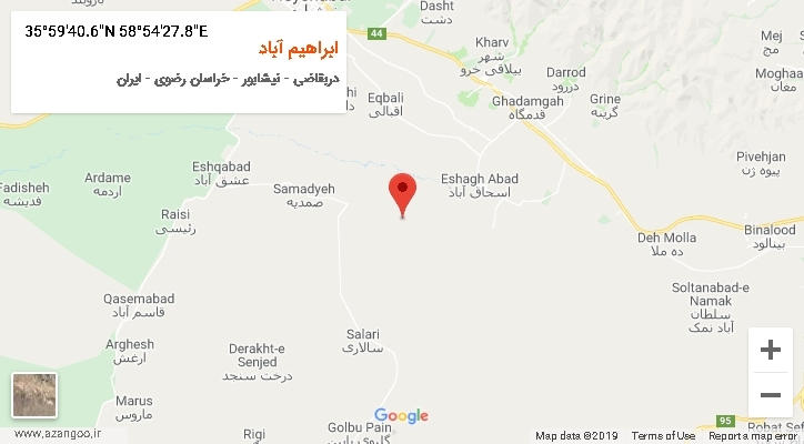 روستای ابراهیم آباد بر روی نقشه