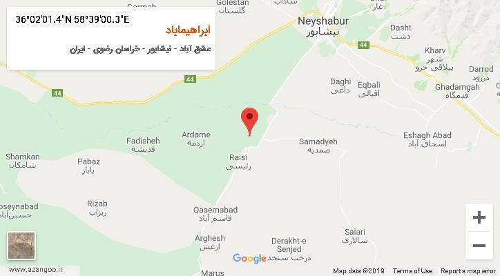 روستای ابراهیماباد بر روی نقشه