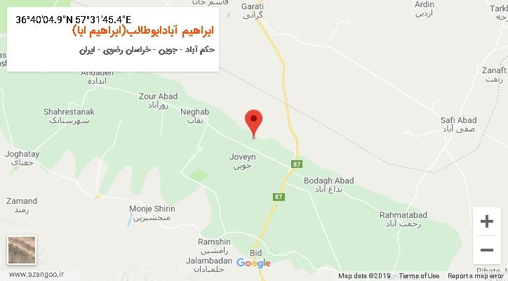 روستای ابراهیم آبادابوطالب(ابراهیم ابا) بر روی نقشه