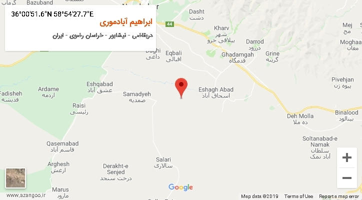 روستای ابراهیم آبادموری بر روی نقشه