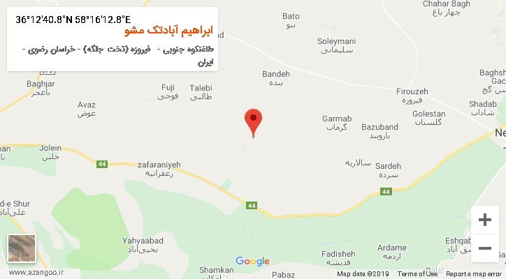 روستای ابراهیم آبادتک مشو بر روی نقشه