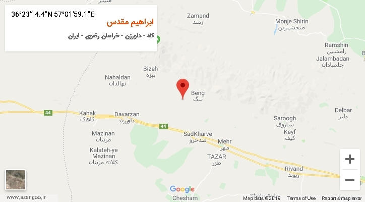 روستای ابراهیم مقدس بر روی نقشه