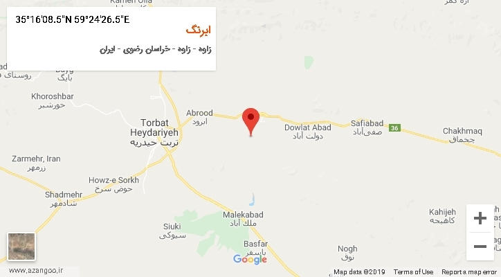 روستای ابرنگ بر روی نقشه