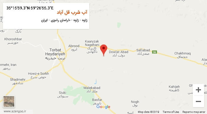 روستای آب شرب قل آباد بر روی نقشه