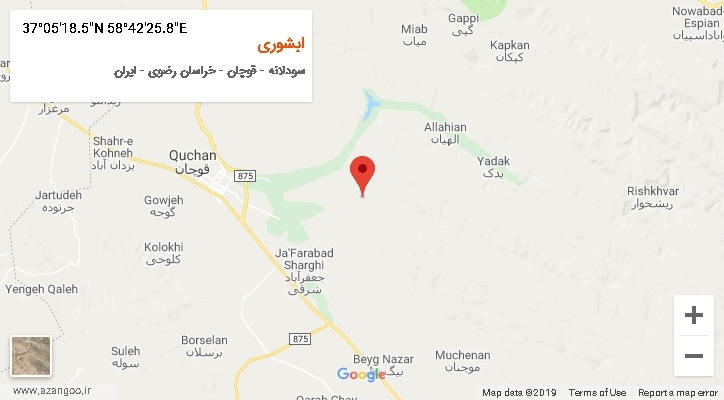 روستای ابشوری بر روی نقشه