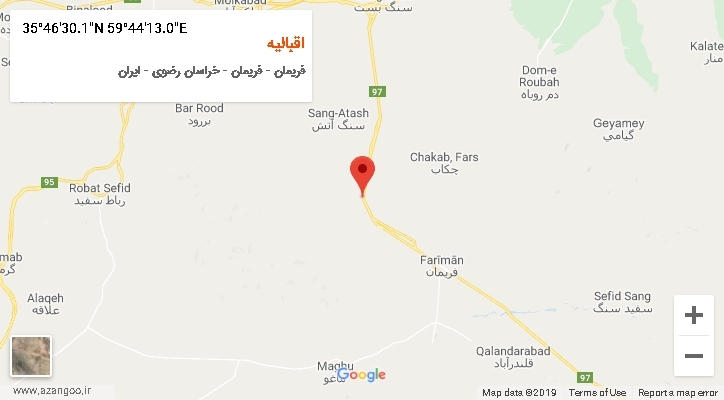 روستای اقبالیه بر روی نقشه