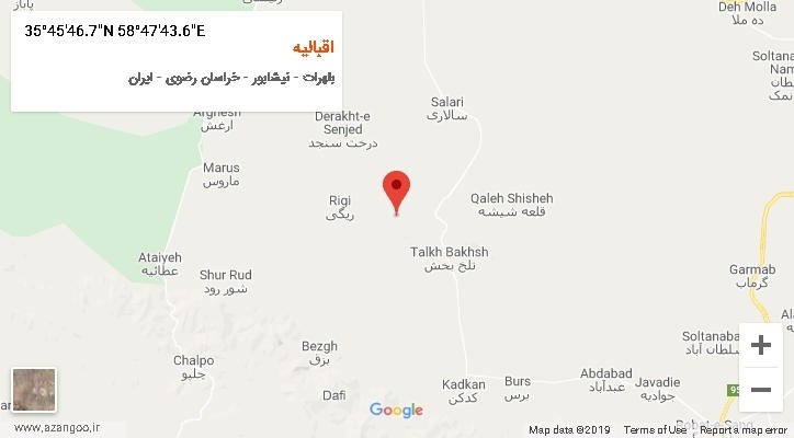 روستای اقبالیه بر روی نقشه