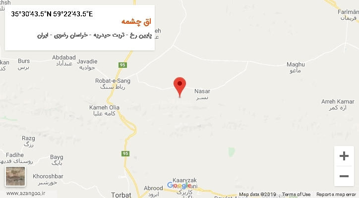 روستای اق چشمه بر روی نقشه