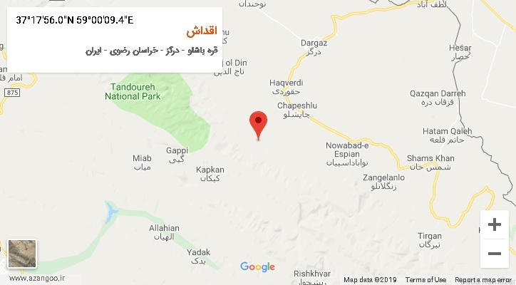 روستای اقداش بر روی نقشه