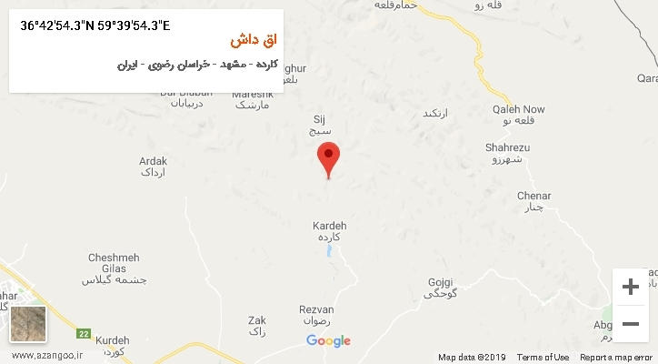 روستای اق داش بر روی نقشه
