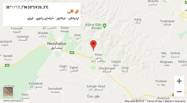 روستای اق قلی بر روی نقشه