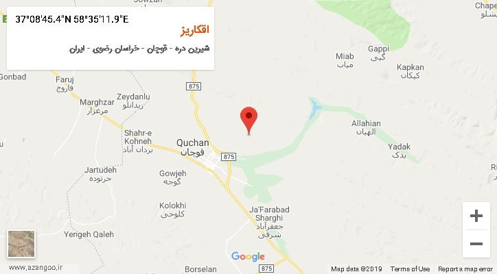 روستای اقکاریز بر روی نقشه