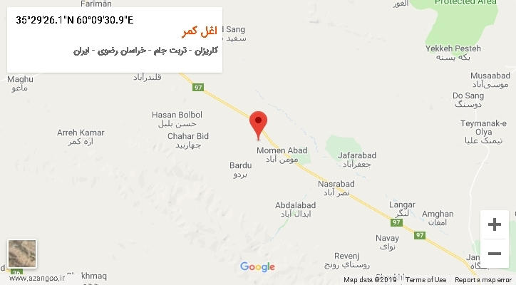 روستای اغل کمر بر روی نقشه