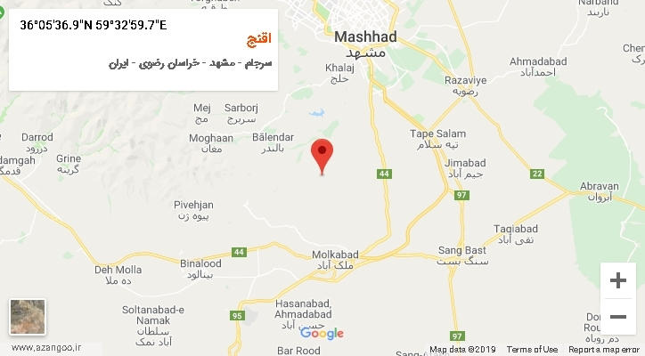 روستای اقنج بر روی نقشه
