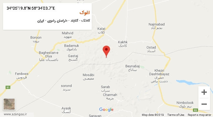 روستای اغوک بر روی نقشه