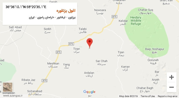 روستای اغول بزنقوره بر روی نقشه