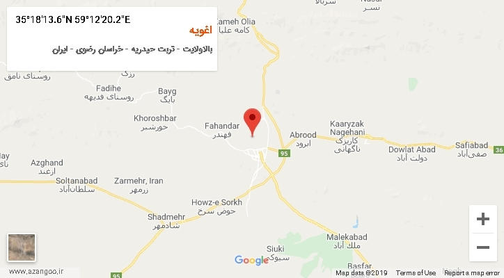 روستای اغویه بر روی نقشه