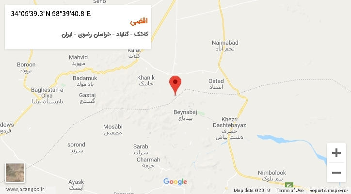 روستای اقضی بر روی نقشه