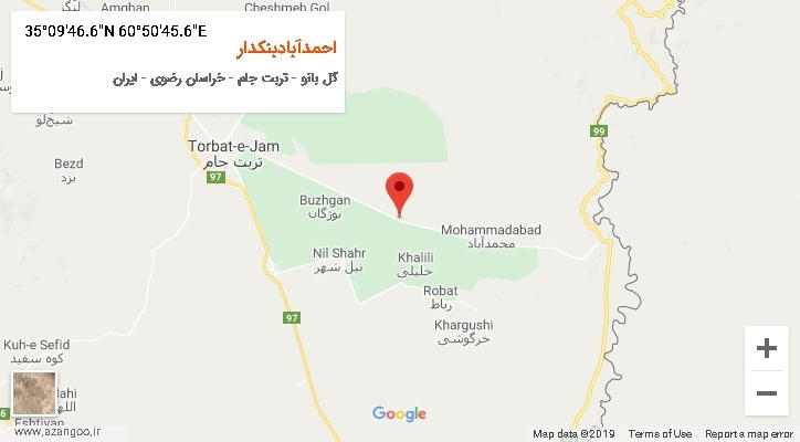 روستای احمدآبادبنکدار بر روی نقشه
