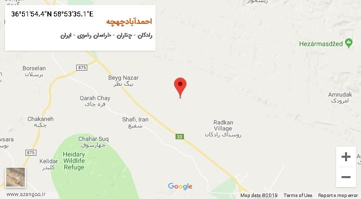 روستای احمدآبادچهچه بر روی نقشه