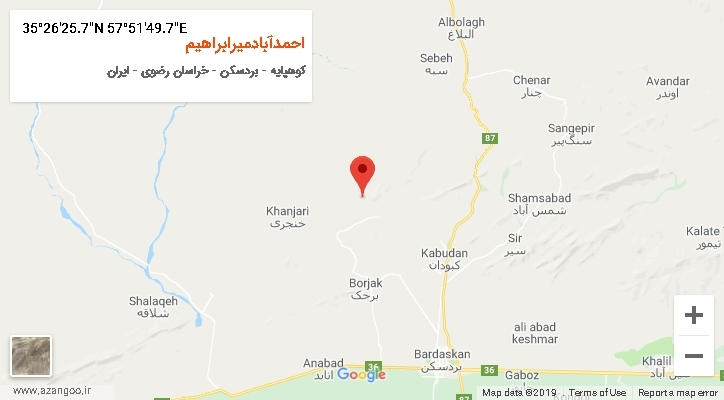 روستای احمدآبادمیرابراهیم بر روی نقشه
