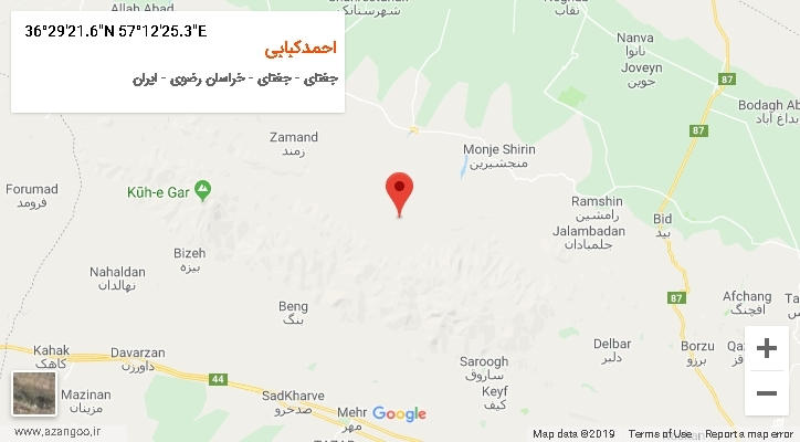 روستای احمدکبابی بر روی نقشه