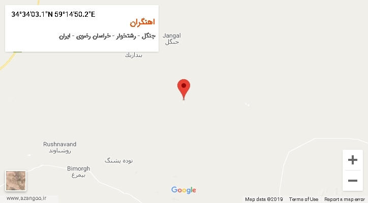روستای اهنگران بر روی نقشه