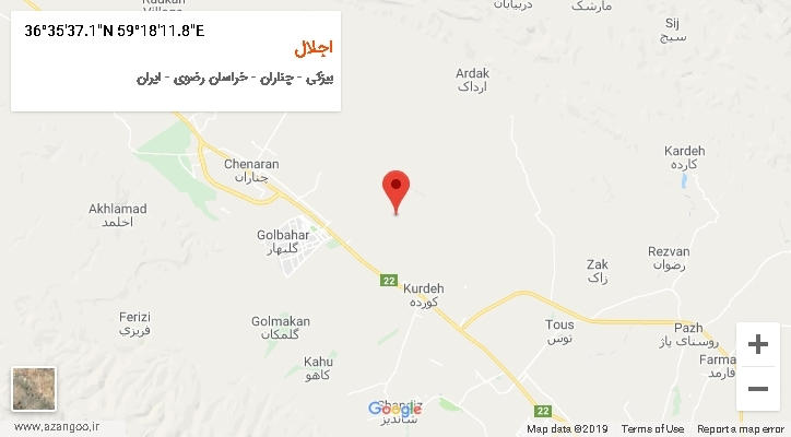 روستای اجلال بر روی نقشه