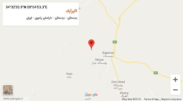 روستای اکبرآباد بر روی نقشه