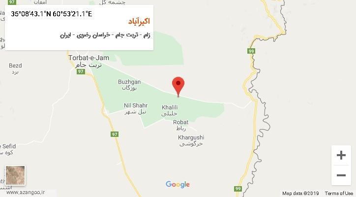 روستای اکبرآباد بر روی نقشه
