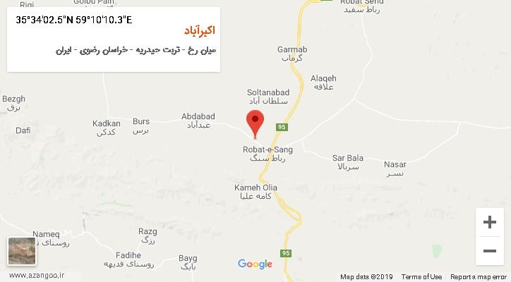 روستای اکبرآباد بر روی نقشه