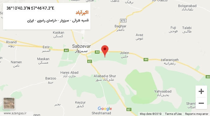 روستای اکبرآباد بر روی نقشه