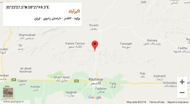 روستای اکبرآباد بر روی نقشه