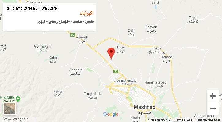 روستای اکبرآباد بر روی نقشه