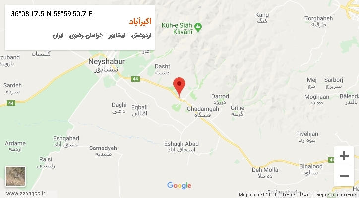 روستای اکبرآباد بر روی نقشه